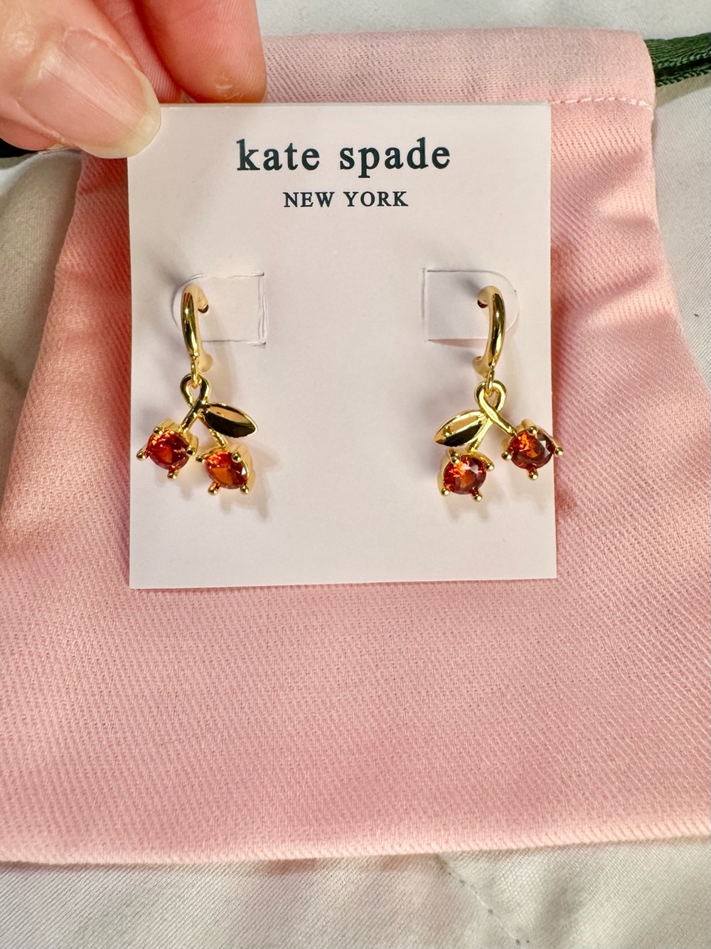 Kate Spade Cherry Drop Huggies Earrings - Picture 6 of 8